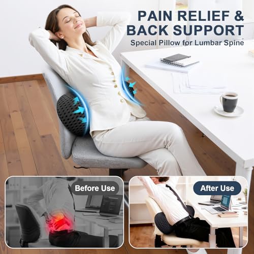 Lumbar Support Pillow,Ergonomic Memory Foam lumbar pillow for chair and Bed ,lower back support pillow for couch,Lower Back Pain Relief and Spine Support,lower Back Pillow for Chair,Car Seat Couch