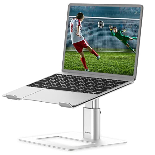 BoYata Laptop Stand, Ergonomic Aluminum Height Adjustable Computer Stand Laptop Holder for Desk, Compatible with MacBook Pro/Air, Dell, Lenovo, HP, Samsung, More Laptops 11-17"