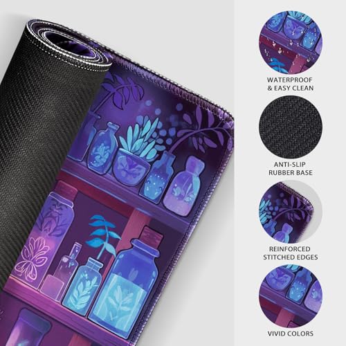 Mcapirivo Mystical Potion Bottles Gaming Mouse Pad 31.5"x15.7"｜XXL Desk Mat, Non-Slip Rubber Base & Stitched Edges - Extended Waterproof Mousepad for PC/Laptop/Office/Home Decor