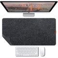 Bright Stone Felt Desk Mat,Non-Slip Mouse Pad, 27.5"x11.8" Office Supplies Desk Protector, Desk Accessories for Home and Office (Black)