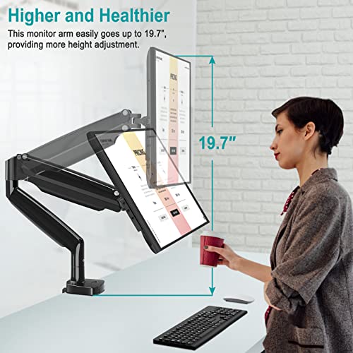 MOUNT PRO 40 inch Single Monitor Mount Stand fits 30.9lbs Ultrawide Screen, Heavy Duty Gas Spring Monitor Arm, Premium Desk Computer VESA Mount with Height/Tilt/Swivel/Rotation Adjustable