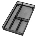 shenee Desk Drawer Organizer Tray,Drawer Organizer for Office and Home,Desk Organizer with Drawers,4 Compartments,Non-Slip Desk Organizers and Accessories for Stationery Makeup School (Black)