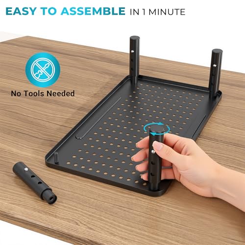 BONTEC Monitor Stand for Desk 2 Pack, 3-Level Height Adjustable Metal Monitor Riser, 14.5 x 9.1 in Ergonomic Computer Stand with Pen Holder & Cable Management for Printer, Laptop, Office Workstation