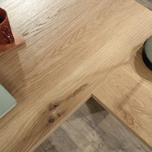Sauder Hillmont Farm L Desk, Timber Oak Finish