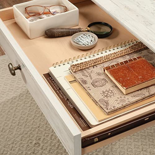 Sauder Barrister Lane Executive Desk, White Plank Finish