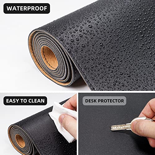 AFIING Large Desk Mat, 47" x 17", Black