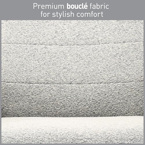 Realspace® Modern Comfort Pizana Bouclé Fabric High-Back Executive Office Chair, Light Sand/Brushed Nickel, BIFMA Compliant