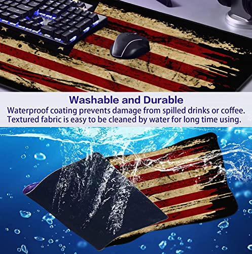 US Flag Anti Slip Waterproof Mouse Mat, Laptop and Home Office Desk Mat