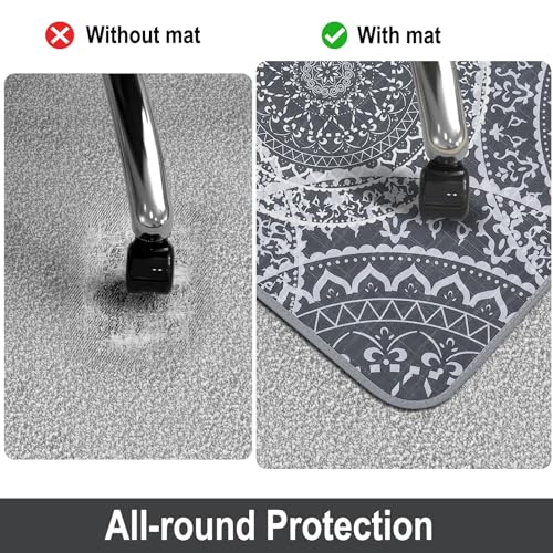 AiBOB Chair Mat for Carpeted Floors, Premium Quality Hard Material, Office Floor Mats for Computer Desk on Carpet, Easy Gride for Chairs, 36x48 Grey