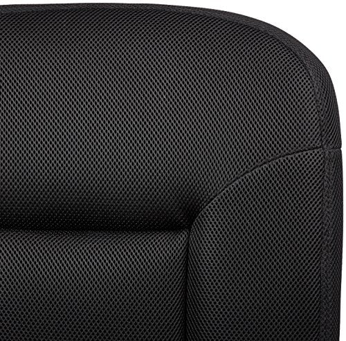 Amazon Basics Low-Back Armless Office Desk Chair with Back Support, Adjustable Height, 360 Degree Swivel, Fabric Upholstery, Rolling Wheels, Black