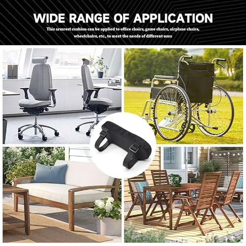 OpusBags 2Pcs Navy Thickened Office Chair Armrest Pads to Relieve Forearm Pressure, Suitable for Office Chairs, Wheelchairs, Comfortable Gaming Chairs